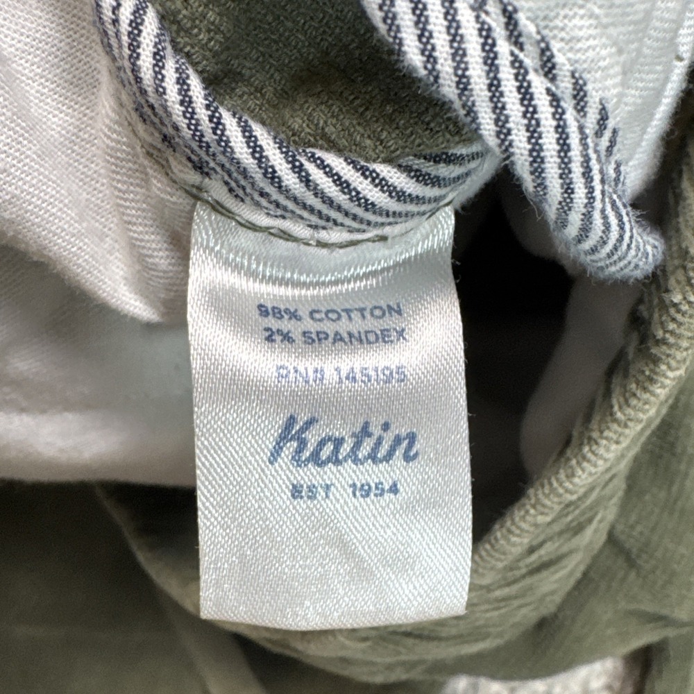 Katin Pants Men's Small‎ Olive Green Corduroy Elastic Waist Drawstring EUC - Picture 7 of 10